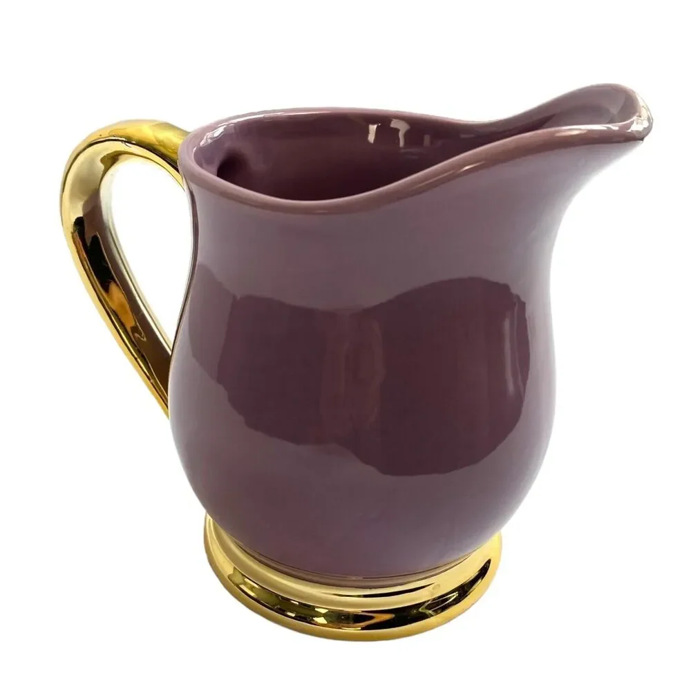 Ceramic Creamer Purple W/ Gold Handle & Trim‎  Decanter Maximalist Mugs